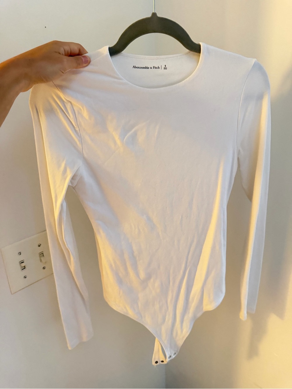 Abercrombie & Fitch White Long-Sleeve Bodysuit